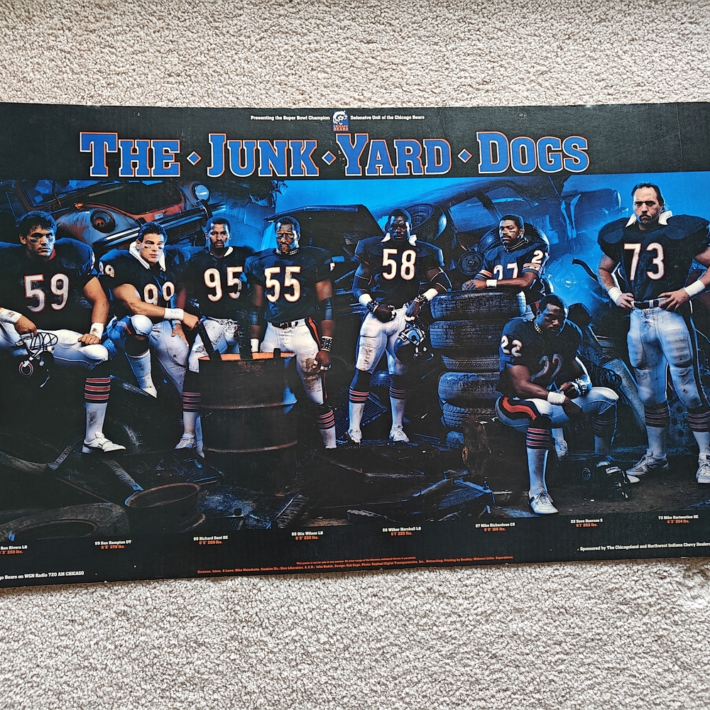 The Junk Yard Dogs Vintage Football Cardboard Poster 36x20